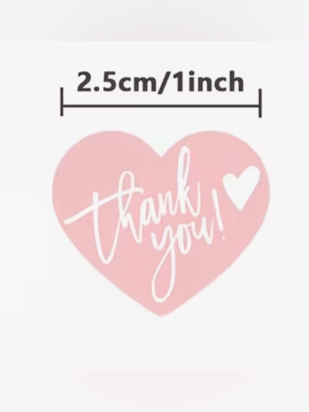 Set of 75 Heart Thank You Stickers and Matching Cards - Picture 4 of 4